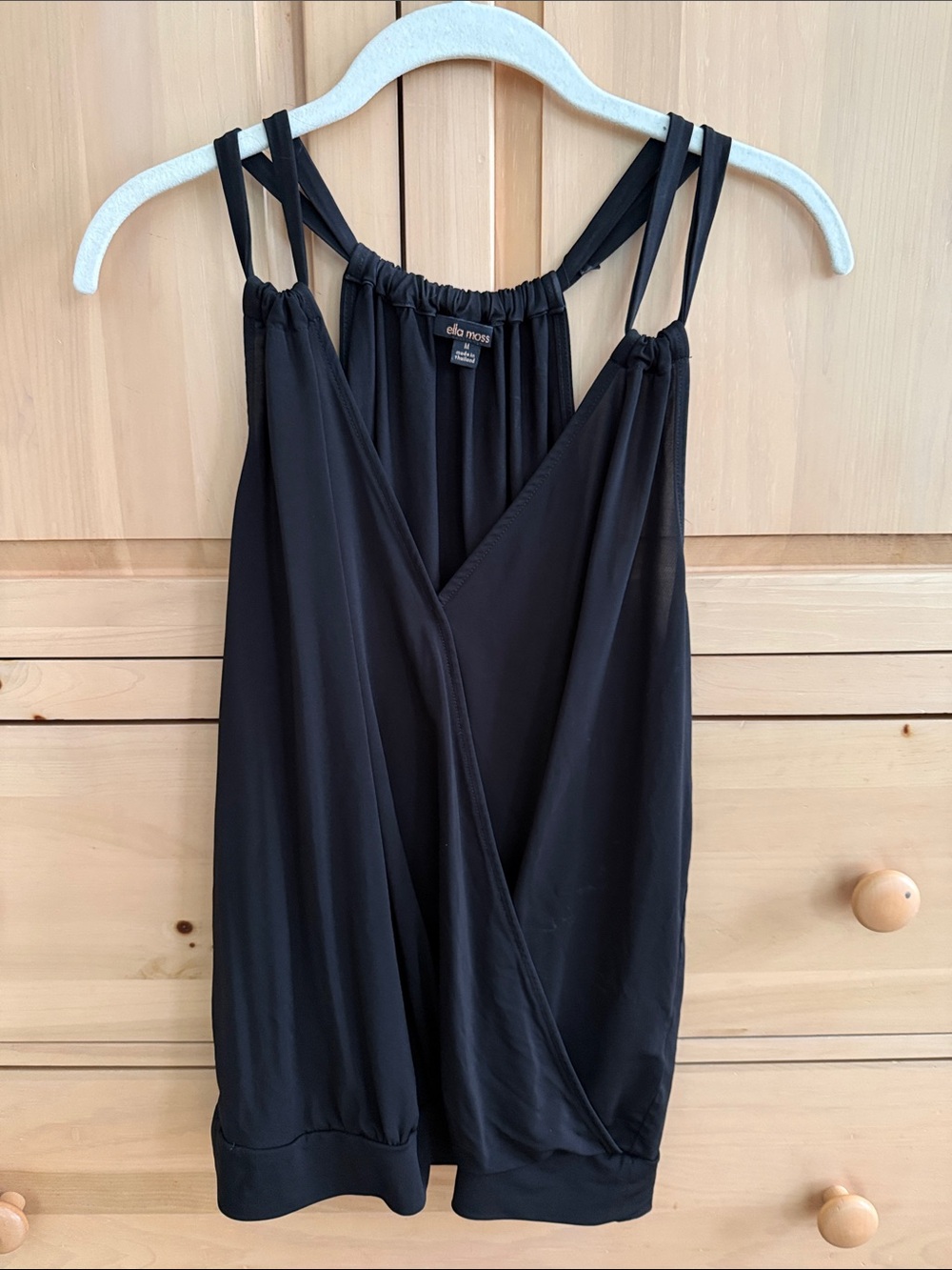 Ella Moss Black Double-Strap V-Neck Camisole